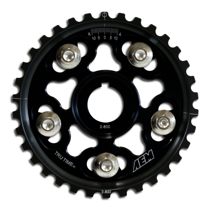 AEM Black Tru-Time Cam Gear for Acura Integra & Honda Civic - 90-91 RS LS GS & GSR/ 99-00 Si