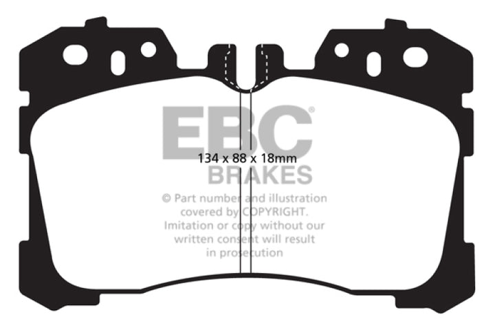 EBC Redstuff Front Brake Pads for 07-17 Lexus LS460 4.6 - OneFastShop