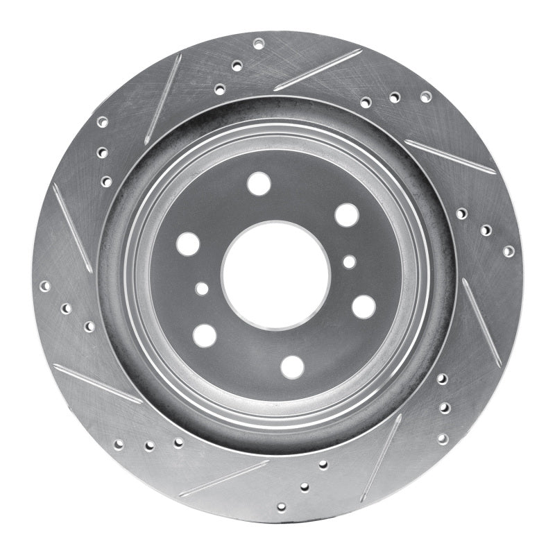 R1 07-20 Cadillac Escalade ESV Rear Right Drilled And Slotted Silver Brake Rotor