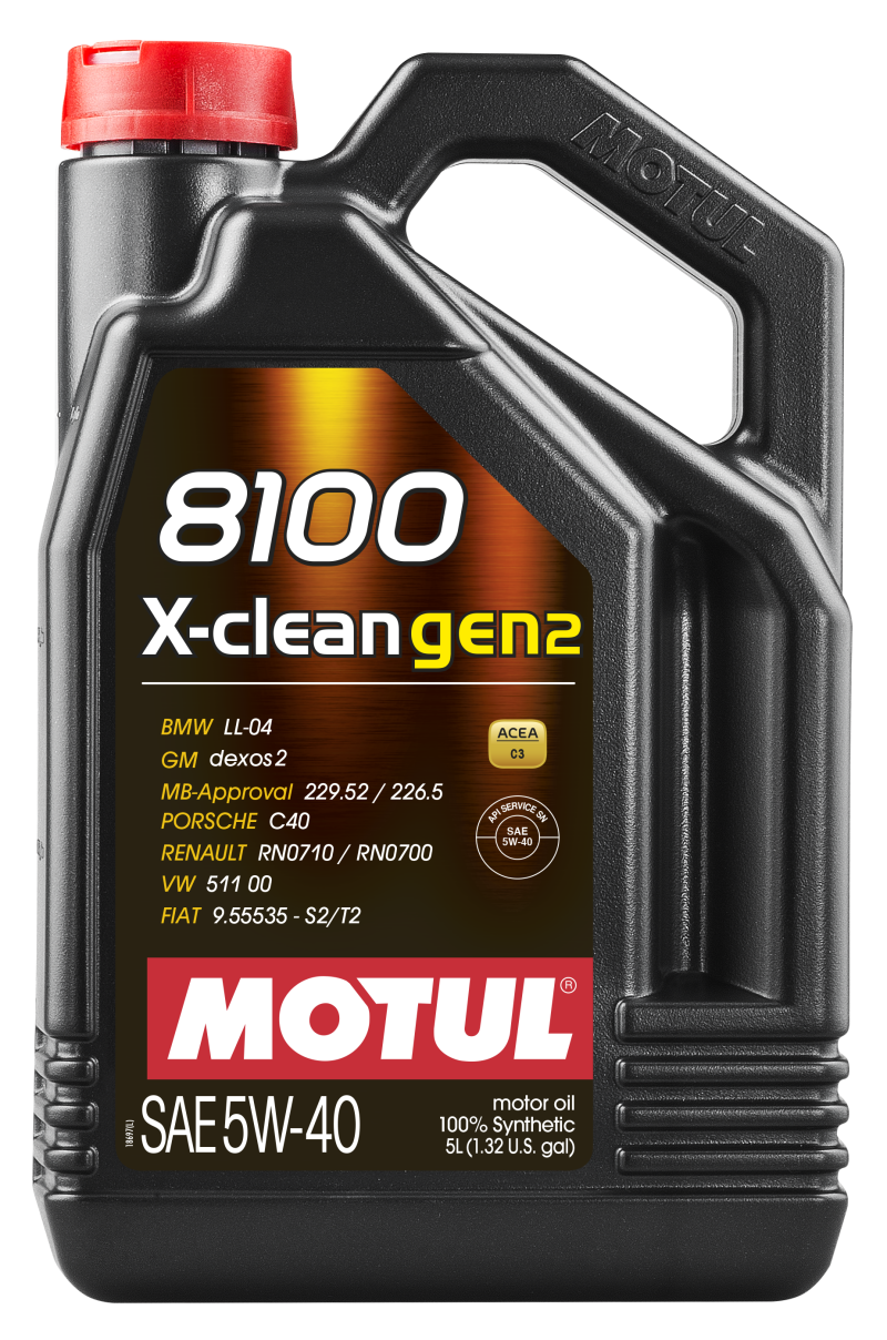 Motul 5L Synthetic Engine Oil 8100 X-CLEAN Gen 2 5W40 - High Performance Synthetic Lubricant - OneFastShop