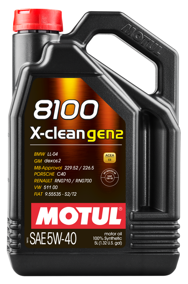 Motul 5L Synthetic Engine Oil 8100 X-CLEAN Gen 2 5W40 - High Performance Synthetic Lubricant - OneFastShop