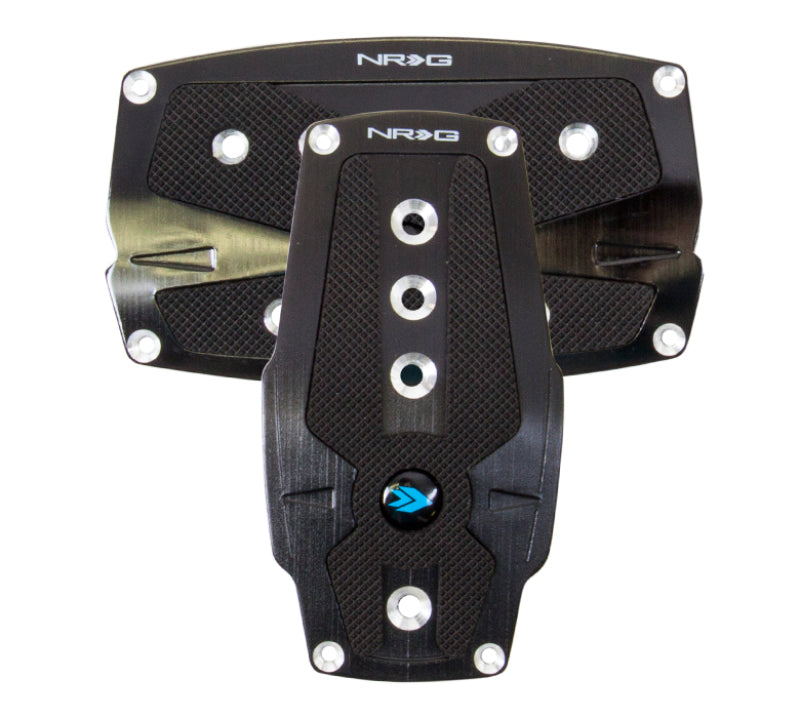 NRG Sport Pedal Covers - 2-Pedal A/T Set - Brushed Black Rubber