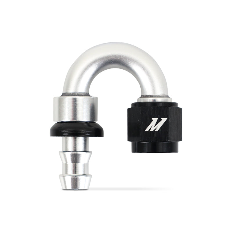 Mishimoto Push Lock Fitting 180 Degree 6AN Silver Finish