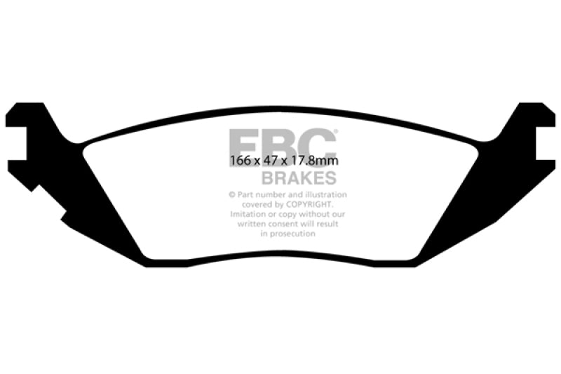 EBC Greenstuff 6000 Rear Brake Pads - Ram 1500, Dodge Durango, Ram 1500 1998-2023