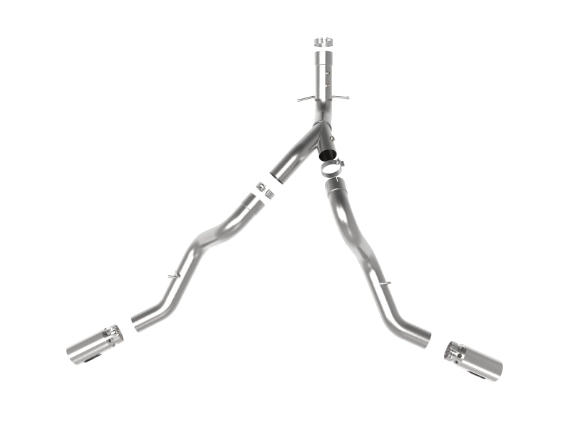 aFe Large Bore-HD 4in 409SS DPF-Back Exhaust System for 20 GM Diesel Trucks V8-6.6L – with Polished Tips