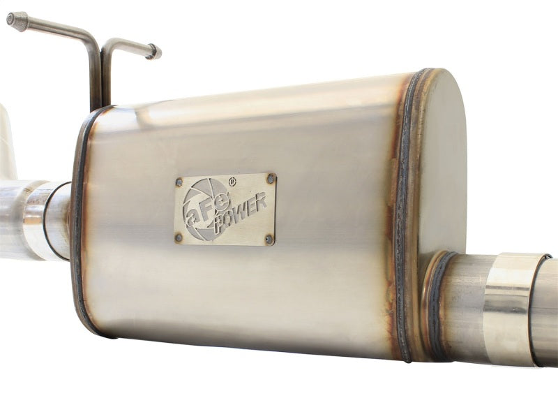 aFe MACHForce XP Exhaust 3in-3.5in SS Single Side Exit with Polish Tip for 99-04 Ford F-250 V8 5.4L/6.8L