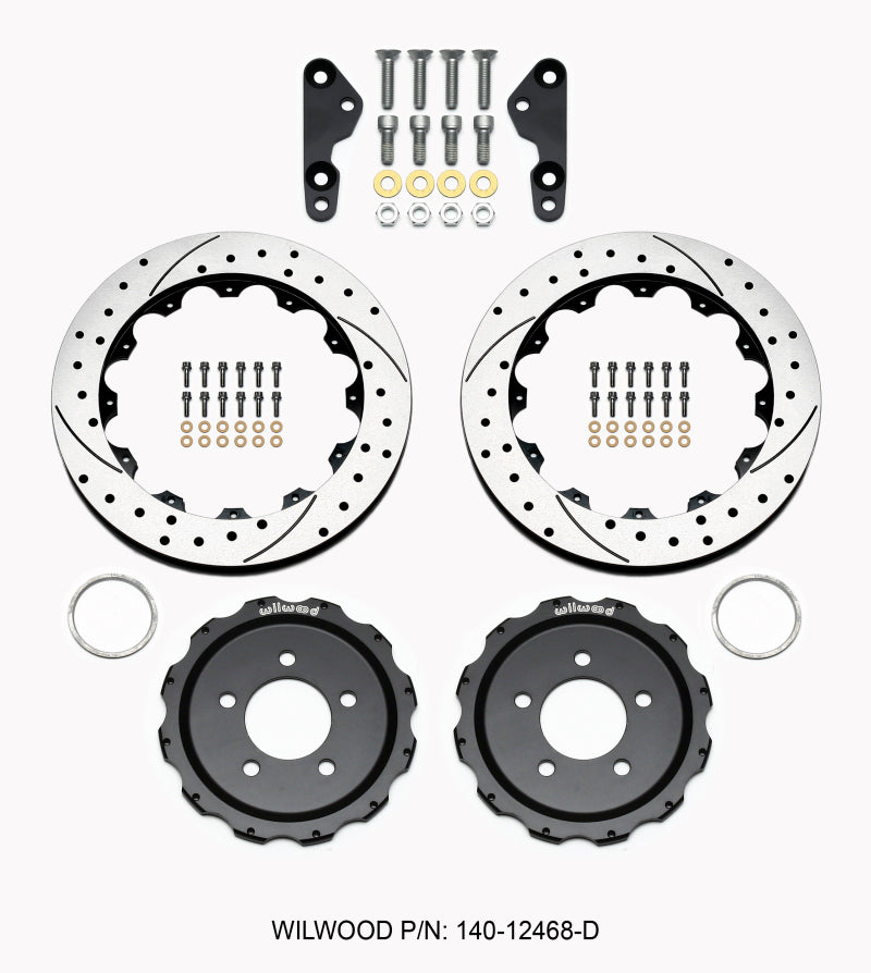 Wilwood Pro-Matrix Rear Brake Kit with Drilled Rotors for 05-12 Ford Mustang GT
