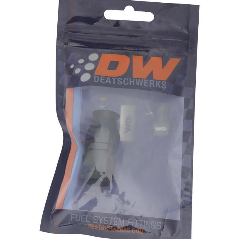 DeatschWerks 6AN Hose End PTFE - Swivel Straight (Incl 1 Olive Insert) - Matte Black - OneFastShop
