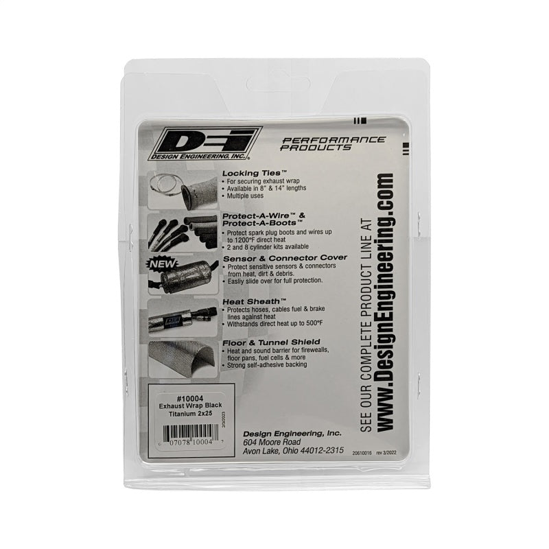 DEI Exhaust Wrap 2in x 25ft Titanium Black - Improved Thermal Performance