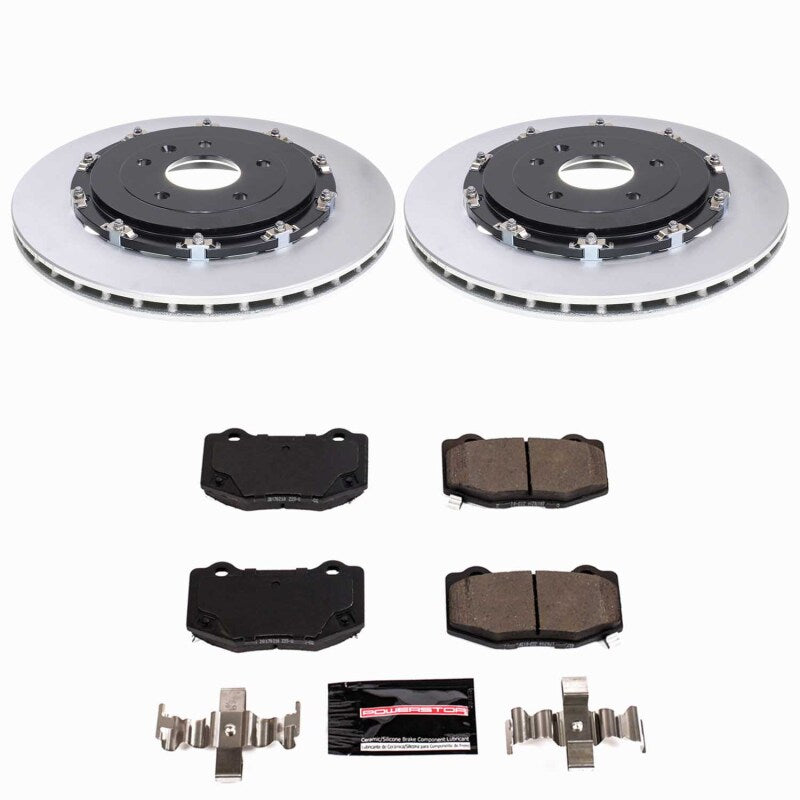 PowerStop Z23 Rear Coated Brake Kit - Chevrolet Corvette 2015-2019 - Z06 / Grand Sport with 2-Piece Rotors