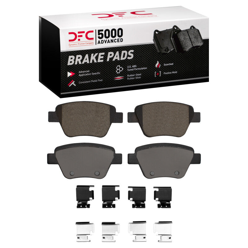 DFC 5000 Advanced Ceramic Rear Brake Pads with Hardware - VW GTI / Jetta / Audi A3 2010-2016