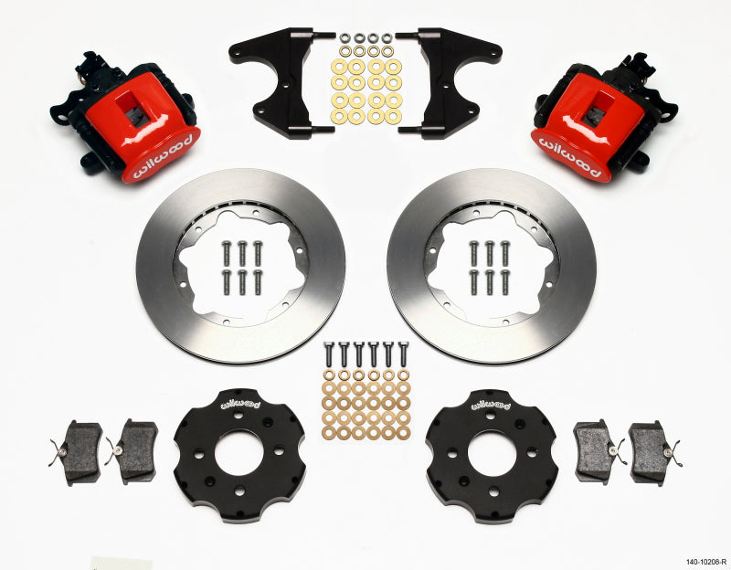 Wilwood Combination Parking Brake Rear Kit 11.00in Red for Honda Civic 1992-2000 and Integra Drum 2.46 Hub Offset - OneFastShop