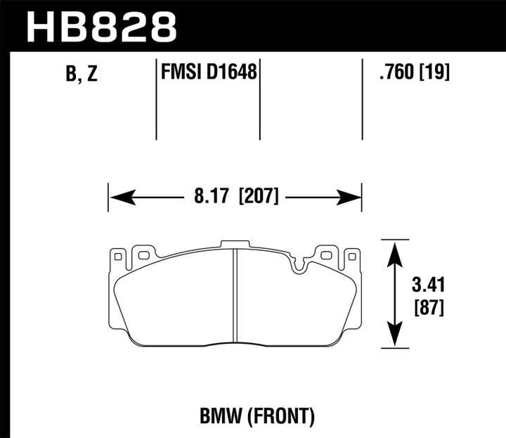 Hawk Performance Ceramic Front Brake Pads for 12-17 BMW M6, 14-17 BMW M6 Gran Coupe, 13-16 BMW M5 - OneFastShop