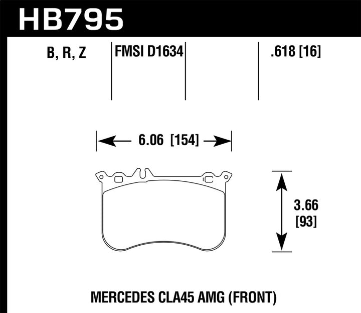 Hawk Performance HPS 5.0 Front Brake Pads for 14-17 Mercedes-Benz CLA 45 AMG and 15-17 Mercedes-Benz GLA 45 AMG - OneFastShop