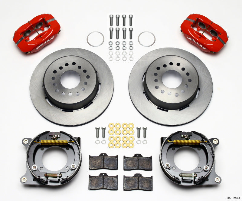 Wilwood Forged Dynalite P/S Park Brake Kit Red for Impala 59-64 Corvette 57-62 - OneFastShop