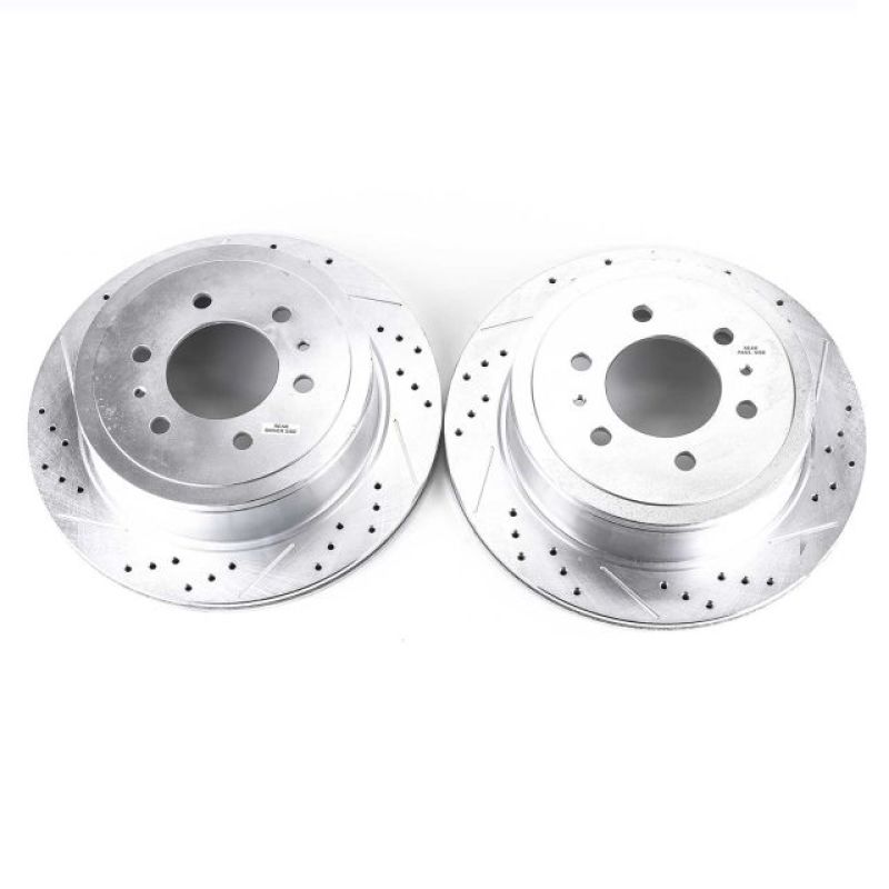 PowerStop Rear Evolution Drilled & Slotted Rotors - Pair for 04-11 Ford F-150 - OneFastShop