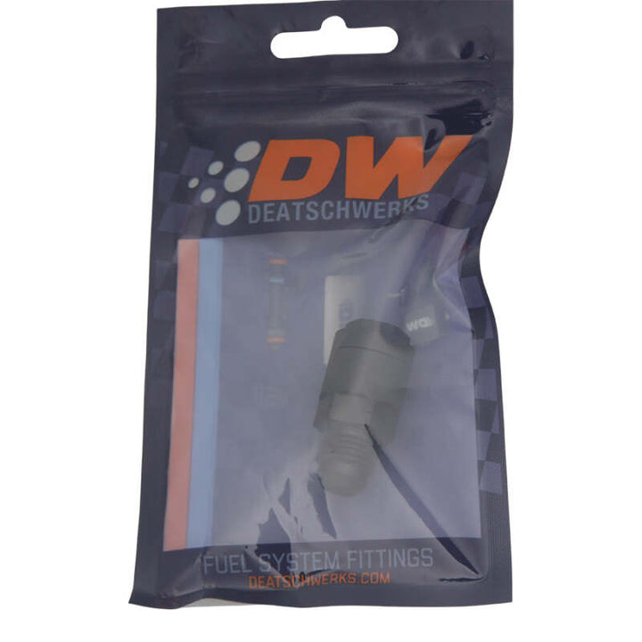 DeatschWerks 6AN Male Flare to 5/16 in Female EFI Quick Connect Adapter - Matte Black, image 2