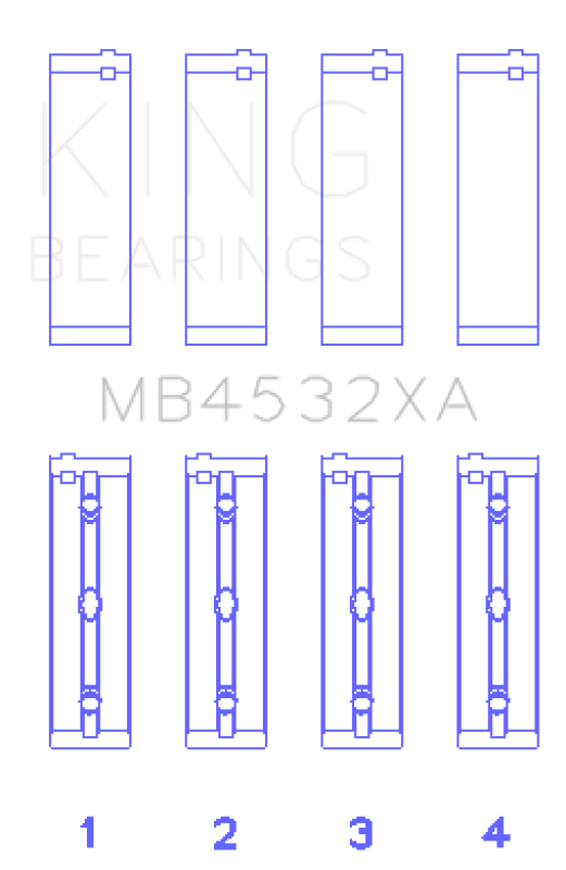 King Main Bearing Set for Mercedes-Benz OM 642.822/36/910/20/30/70 Compatible with 2007-2018 Sprinter E320 E350 GL320 ML320 R320 S350