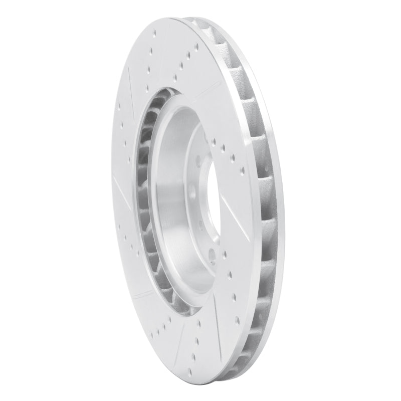 R1 Concepts eLINE Front Left Drilled & Slotted Brake Rotor - BMW M3 (E46) 2001-2006 - Silver, image 3