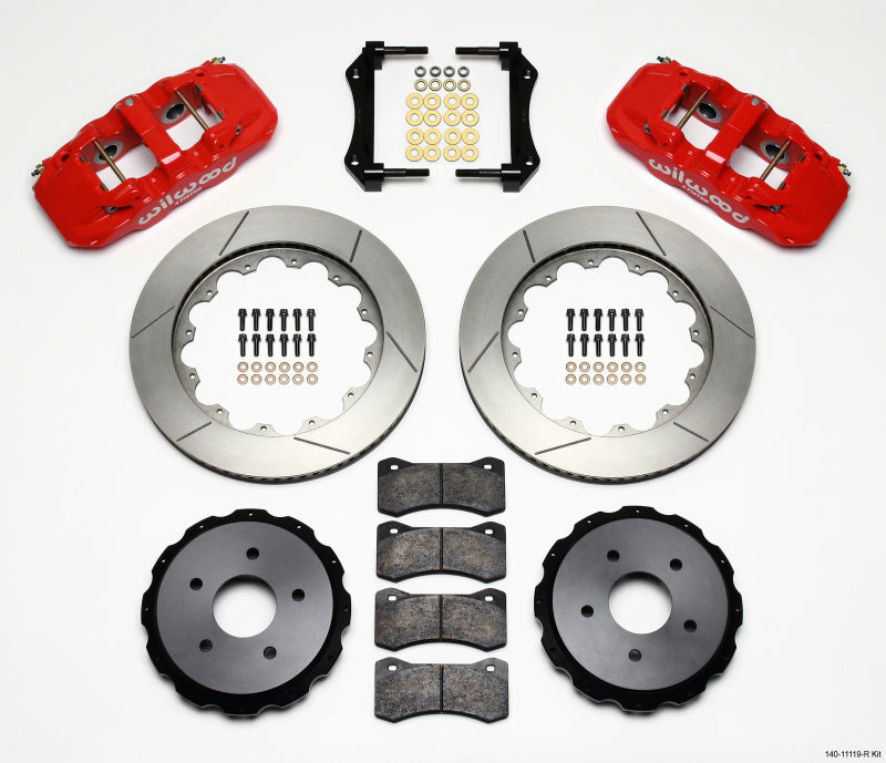 Wilwood AERO4 Rear Brake Kit 14.00in Red for Corvette C5/Z06 & C6