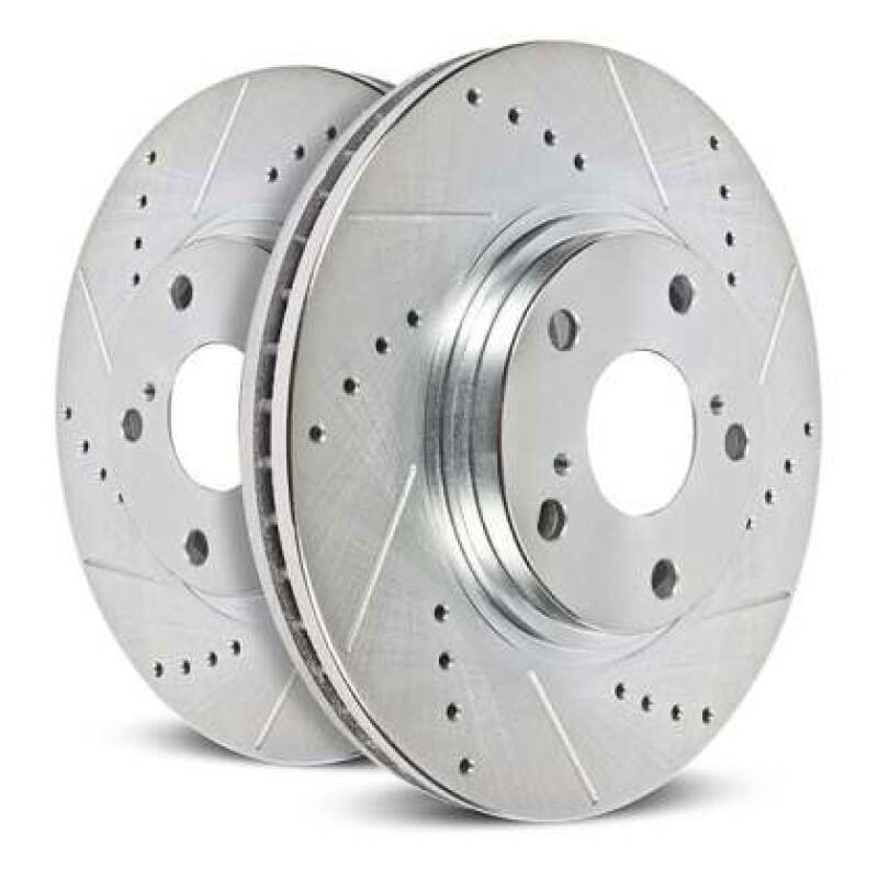 PowerStop Evolution Rear Drilled & Slotted Brake Rotors - Ford Mustang (S650) 2024-2025 - Pair