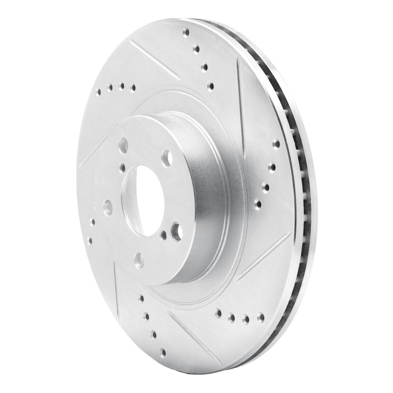 R1 Concepts Front Right Silver Drilled & Slotted Brake Rotor - Subaru BRZ / Toyota 86 / Scion FR-S 2013-2025, image 4