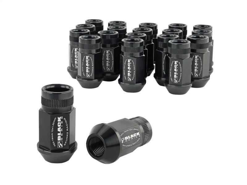 Skunk2 12x1.25 Forged Lug Nut Black Anodized Set of 20 for Honda Acura