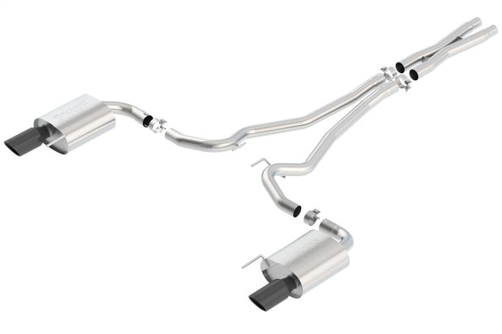 Borla S-Type Cat-Back Exhaust System 15-17 Ford Mustang GT 5.0L V8 2.5in Pipe 4in Tip Black Chrome