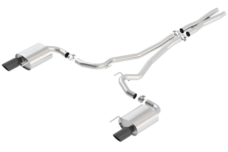 Borla S-Type Cat-Back Exhaust System 15-17 Ford Mustang GT 5.0L V8 2.5in Pipe 4in Tip Black Chrome - OneFastShop