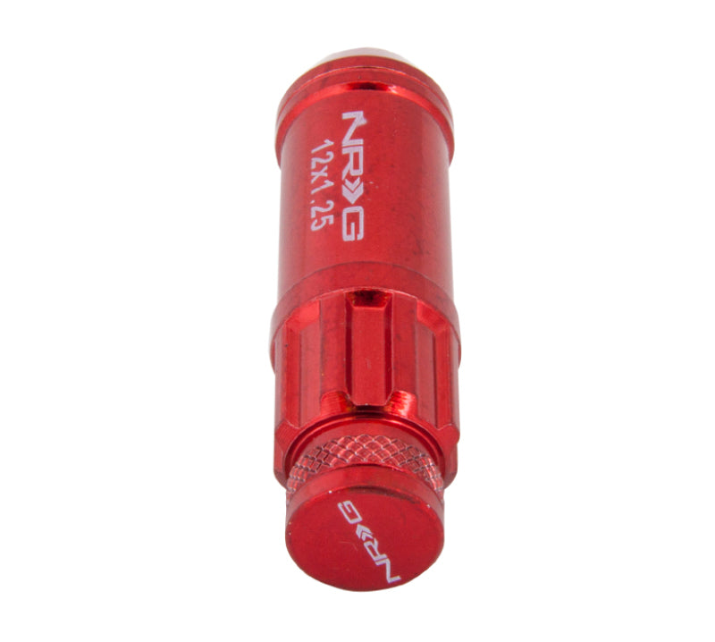 NRG 700 Series Steel Lug Nut with Dust Cap Cover Set - Red - OneFastShop