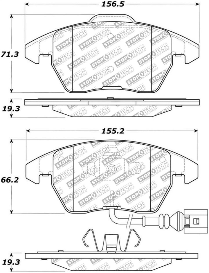 StopTech Street Select Brake Pads - Front for Audi A1 A3 A3 Quattro TT TT Quattro, Seat Altea Altea XL Freetrack Ibiza Leon Toledo, Volkswagen Beetle - OneFastShop