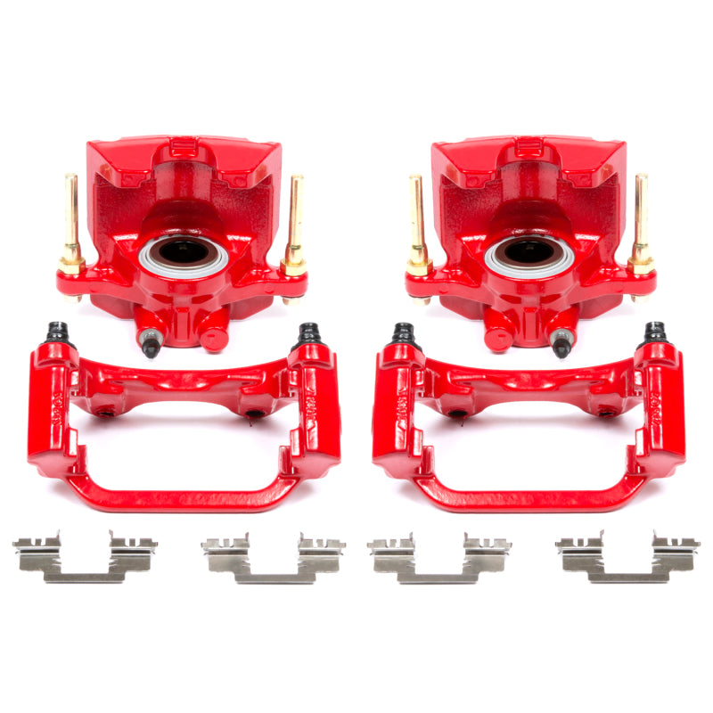 PowerStop Rear Red Calipers with Brackets Pair for 07-16 Cadillac Escalade - OneFastShop
