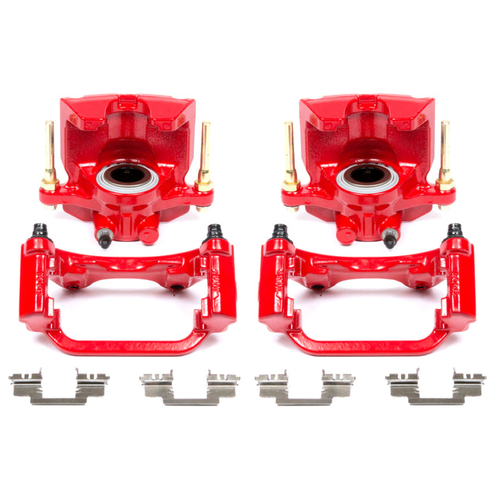 PowerStop Rear Red Calipers with Brackets Pair for 07-16 Cadillac Escalade - OneFastShop