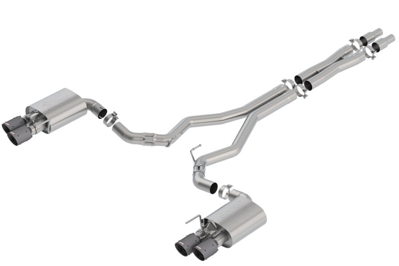 Borla Catback Exhaust System with Valves for 2018 Ford Mustang GT 5.0L - Carbon Fiber Black Tip