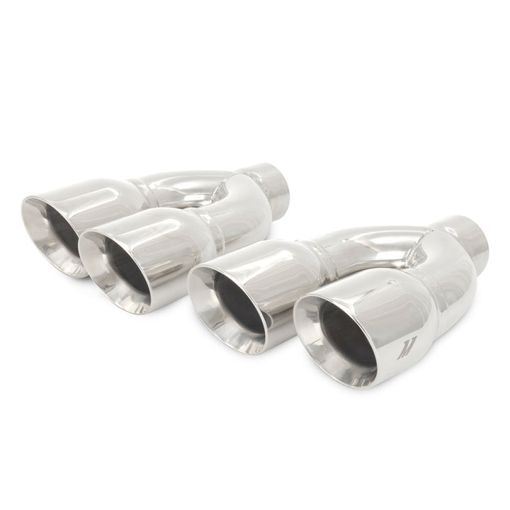 Mishimoto Steel Dual Y Muffler Tip 2.5 Inch Inlet Polished Finish Universal Fit - OneFastShop