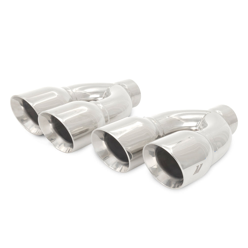Mishimoto Steel Dual Y Muffler Tip 2.5 Inch Inlet Polished Finish Universal Fit - OneFastShop