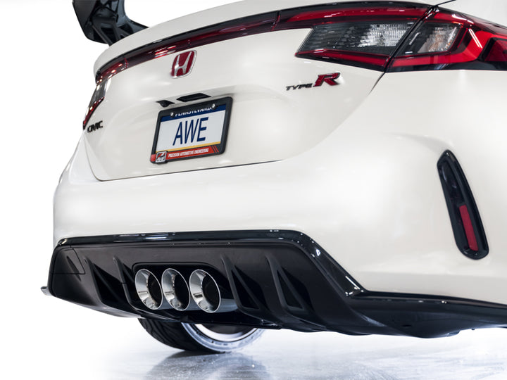 AWE Tuning Track Edition Exhaust with Triple Chrome Silver Tips for 2023 Honda Civic Type R - OneFastShop