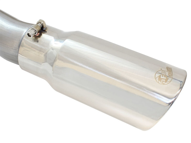 aFe MACHForce XP Exhaust 3in-3.5in SS Single Side Exit with Polish Tip for 99-04 Ford F-250 V8 5.4L/6.8L