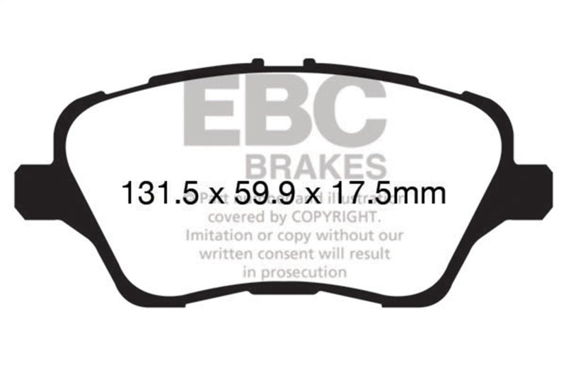 EBC Redstuff Front Brake Pads for 13-19 Ford Fiesta 1.6 Turbo ST