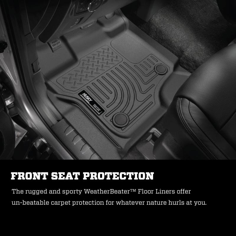 Husky Liners Weatherbeater Black Floor Liners for 17 Ford F-250 Super Duty SuperCab