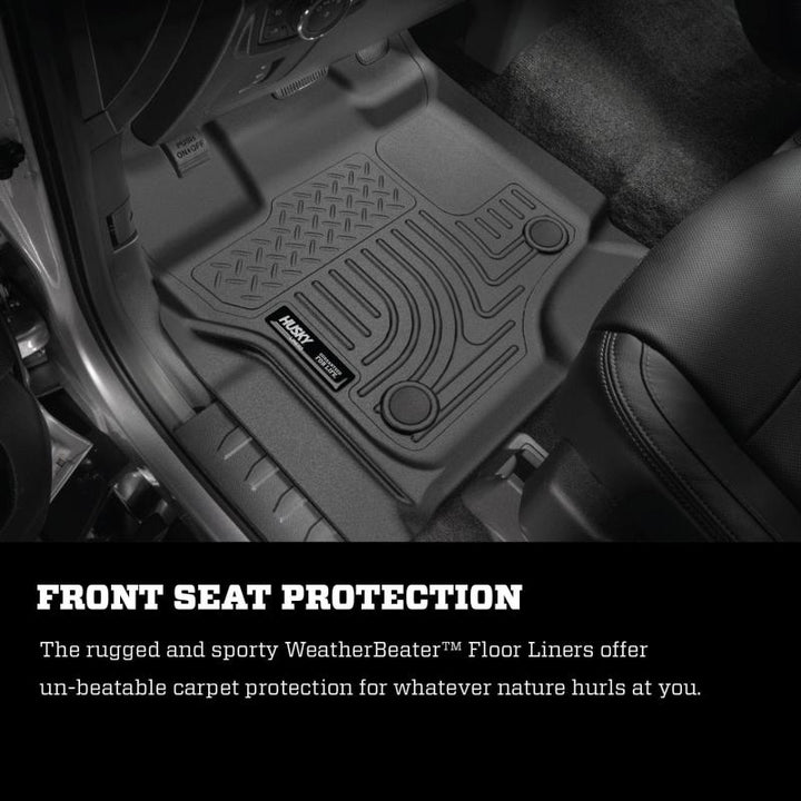 Husky Liners Weatherbeater Black Floor Liners for 17 Ford F-250 Super Duty SuperCab