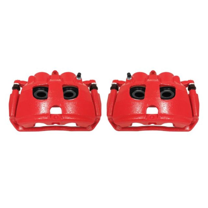 PowerStop Rear Red Calipers with Brackets Pair for 09-10 Dodge Ram 2500 - OneFastShop