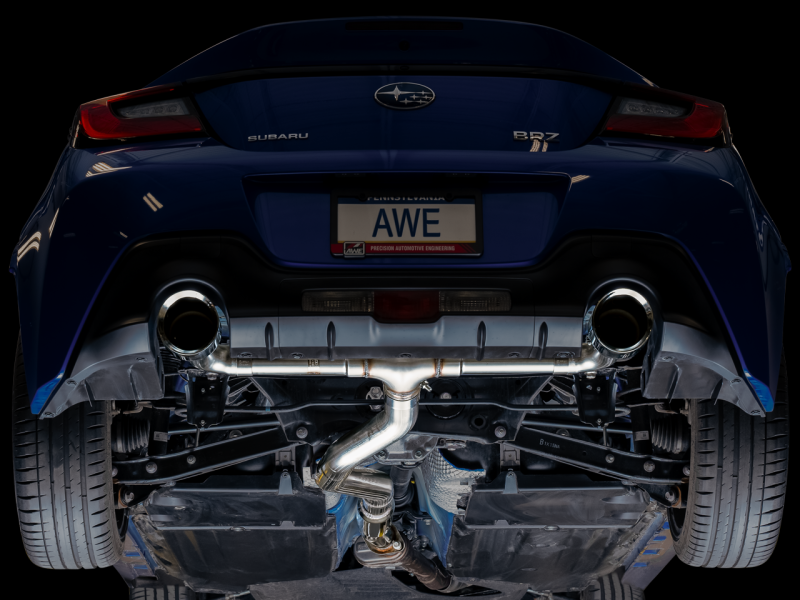 AWE Subaru BRZ/ Toyota GR86/ Toyota 86 Track Edition Cat-Back Exhaust- Chrome Silver Tips.