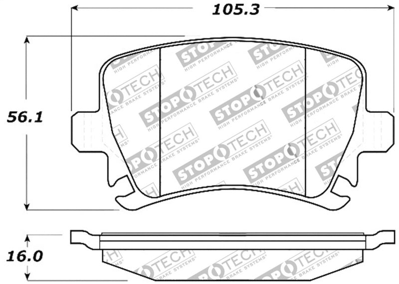 Stoptech Performance Brake Pads for 06-09 Audi A3 A4 A6 TT VW GTI Jetta - OneFastShop