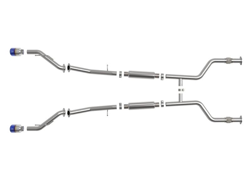 aFe Takeda 2.5in 304 SS Cat-Back Exhaust, Blue Flame Tips - Nissan Z RZ34 (2023-2025), image 6