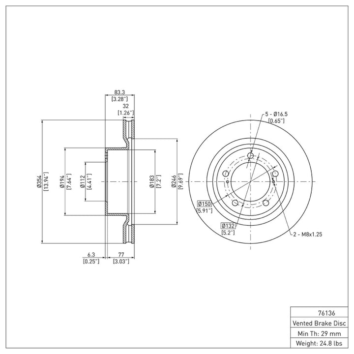 DFC 07-22 Lexus LX570 Front Brake Rotor DFC 07-22 Lexus LX570