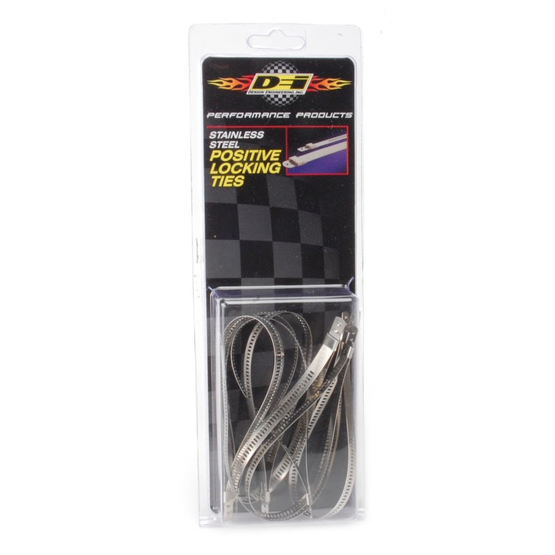 DEI Stainless Steel Positive Locking Tie 1/4in x 9in - 8 Pack for High Heat Applications