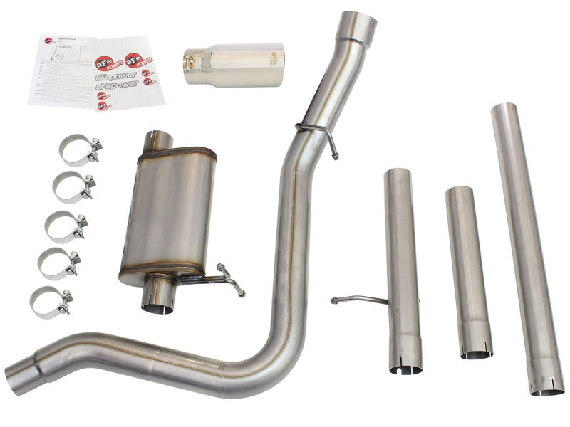 aFe MACHForce XP Exhaust 3in-3.5in SS Single Side Exit with Polish Tip for 99-04 Ford F-250 V8 5.4L/6.8L