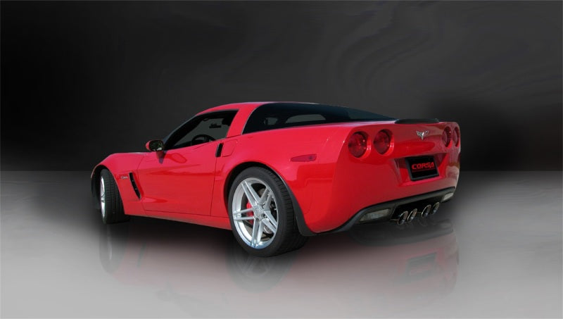 Corsa Black Sport Axle-Back Exhaust for Chevrolet Corvette C6 Z06 7.0L V8 - 2006-2013