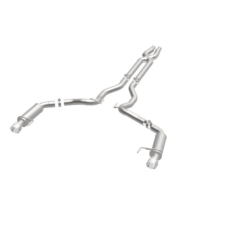 MagnaFlow Cat Back Exhaust System SS 3in Competition Dual Split Polished 4.5in Tips 2015 Ford Mustang GT V8 5.0 - OneFastShop